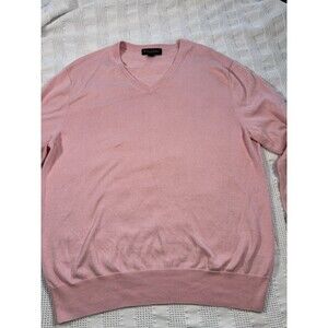 Men's XL Pink V-Neck Sweater Brooks Brothers Supima Cotton EUC Preppy Classic